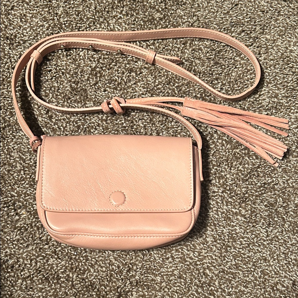 American Eagle Blush Pink Genuine Leather Crossbody Bag